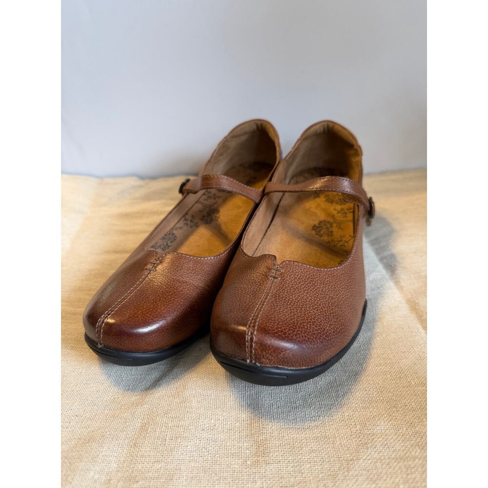 Taos Ta Dah TAD-13562 Brown Leather Mary Jane Comfort Flat Size 10 Orthotic